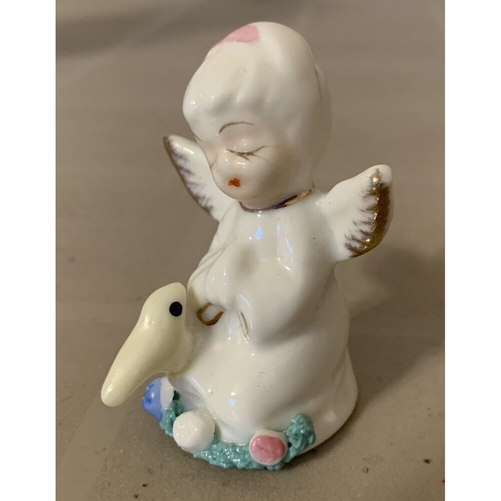 Vintage Napco Christmas Angel Figurine Spaghetti Trim